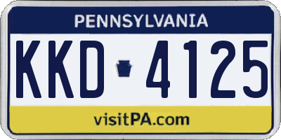 PA license plate KKD4125
