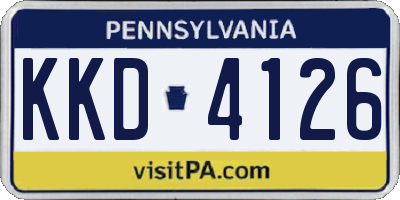 PA license plate KKD4126