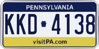 PA license plate KKD4138