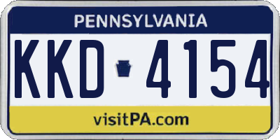 PA license plate KKD4154