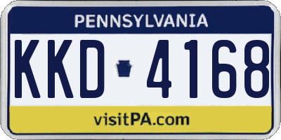 PA license plate KKD4168