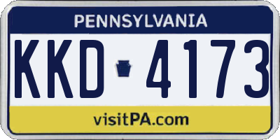 PA license plate KKD4173