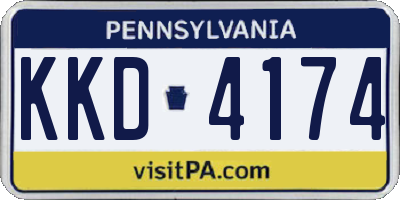 PA license plate KKD4174