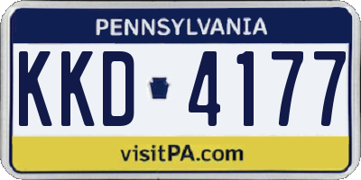 PA license plate KKD4177