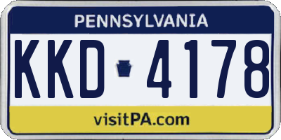 PA license plate KKD4178