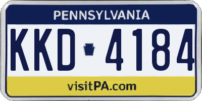 PA license plate KKD4184