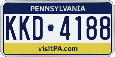 PA license plate KKD4188