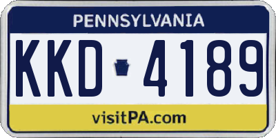 PA license plate KKD4189