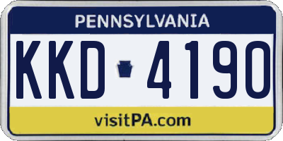 PA license plate KKD4190