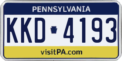 PA license plate KKD4193