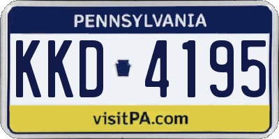 PA license plate KKD4195