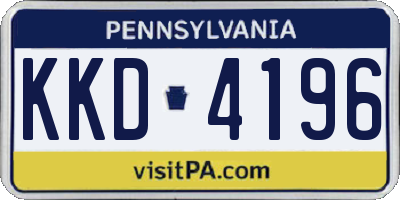 PA license plate KKD4196