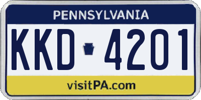 PA license plate KKD4201