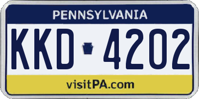 PA license plate KKD4202