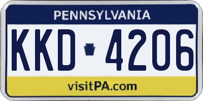 PA license plate KKD4206