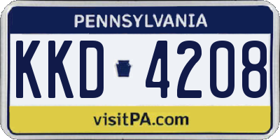 PA license plate KKD4208