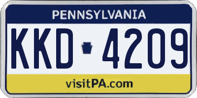 PA license plate KKD4209
