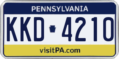 PA license plate KKD4210