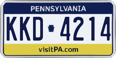 PA license plate KKD4214