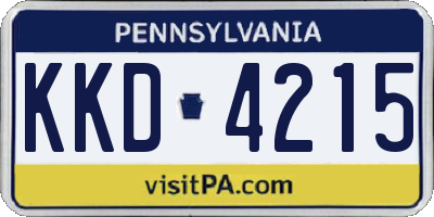 PA license plate KKD4215