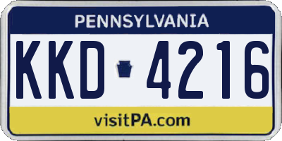 PA license plate KKD4216