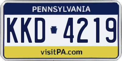 PA license plate KKD4219
