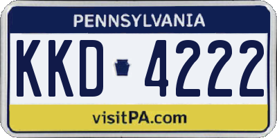 PA license plate KKD4222