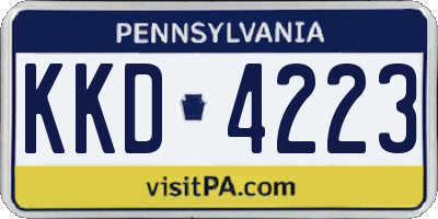 PA license plate KKD4223