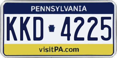 PA license plate KKD4225