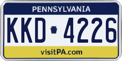 PA license plate KKD4226