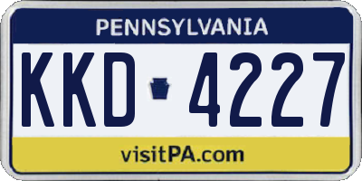 PA license plate KKD4227
