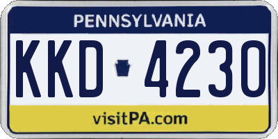 PA license plate KKD4230
