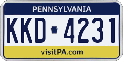 PA license plate KKD4231