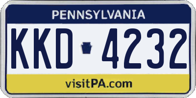 PA license plate KKD4232