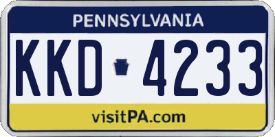 PA license plate KKD4233