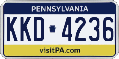 PA license plate KKD4236