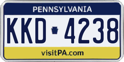 PA license plate KKD4238