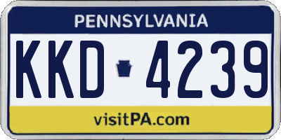 PA license plate KKD4239