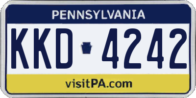 PA license plate KKD4242