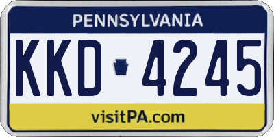 PA license plate KKD4245