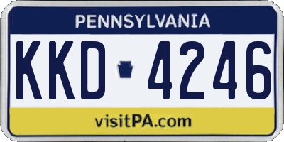 PA license plate KKD4246