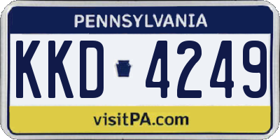 PA license plate KKD4249