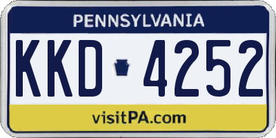 PA license plate KKD4252