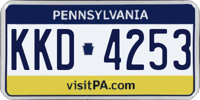 PA license plate KKD4253