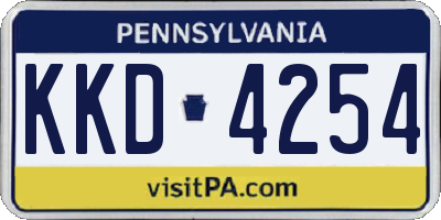 PA license plate KKD4254