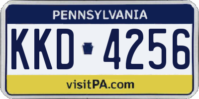 PA license plate KKD4256