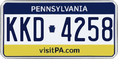 PA license plate KKD4258