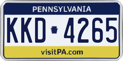 PA license plate KKD4265