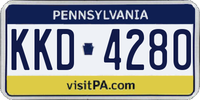 PA license plate KKD4280