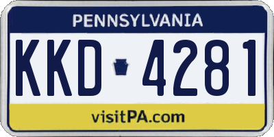 PA license plate KKD4281